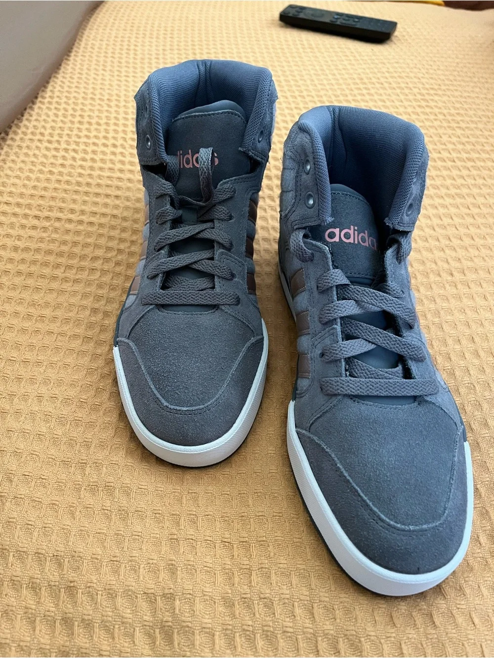 Adidas Woman’s Mid-Top Casual Sneakers in Charcoal Gray Never worn.